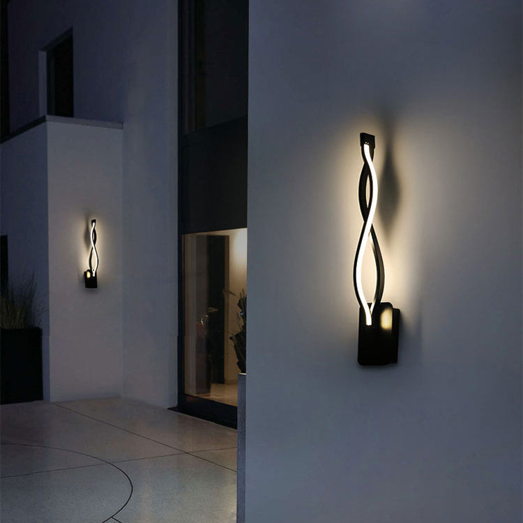 Moderna Minimalista Lámpara Aplique de Pared LED con Forma de Onda de Aluminio 