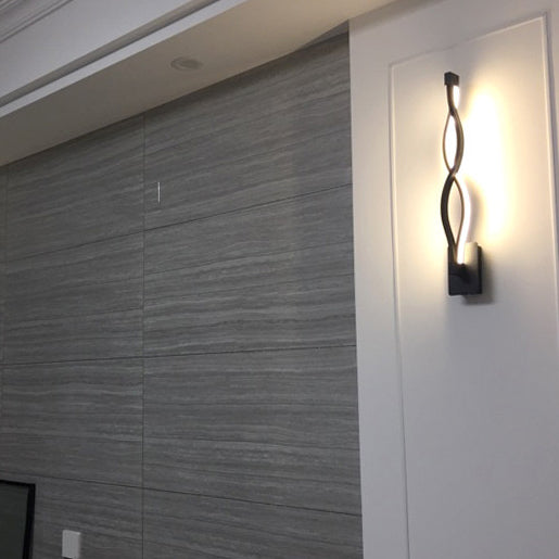 Moderna Minimalista Lámpara Aplique de Pared LED con Forma de Onda de Aluminio 