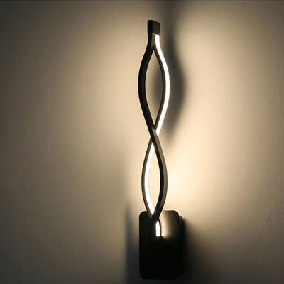 Moderna Minimalista Lámpara Aplique de Pared LED con Forma de Onda de Aluminio 