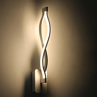 Modern Minimalist Aluminum Wave Shape LED Wall Sconce Lamp