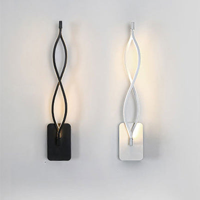 Modern Minimalist Aluminum Wave Shape LED Wall Sconce Lamp