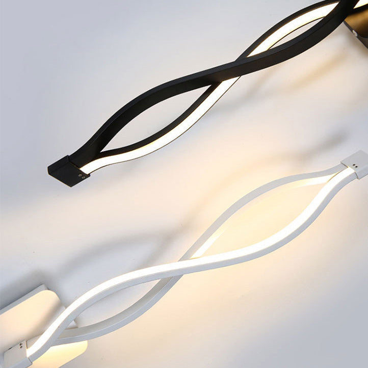 Moderna Minimalista Lámpara Aplique de Pared LED con Forma de Onda de Aluminio 