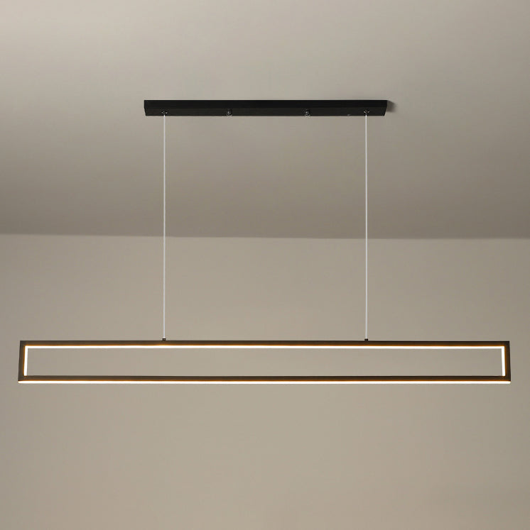 Moderner minimalistischer LED-Kronleuchter mit langem Rahmen 