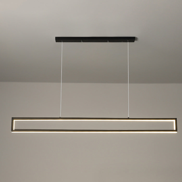 Moderner minimalistischer LED-Kronleuchter mit langem Rahmen 