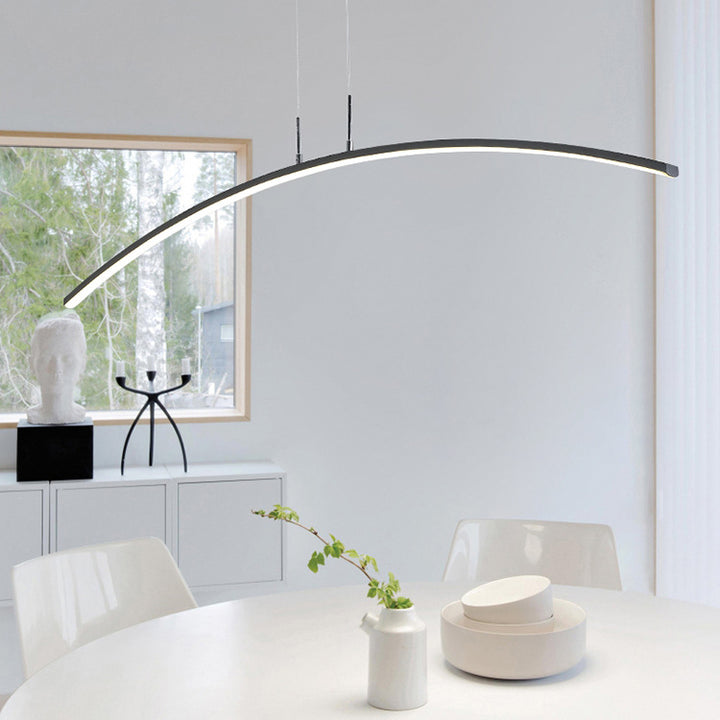 Nordischer minimalistischer Bogen Linear LED Kronleuchter 