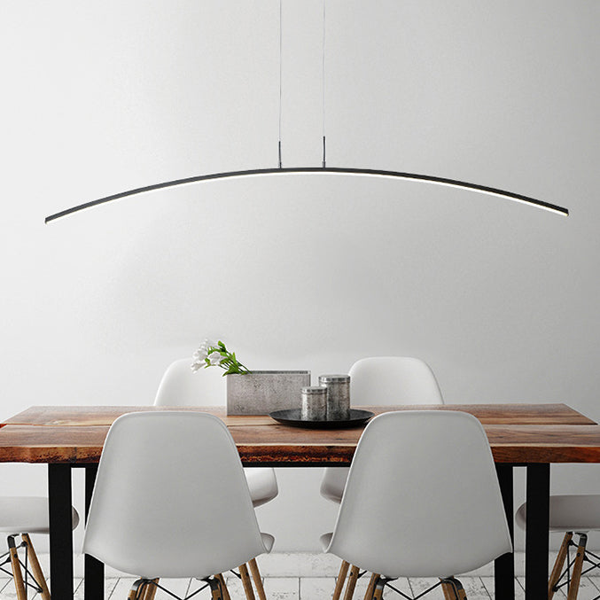 Nordischer minimalistischer Bogen Linear LED Kronleuchter 