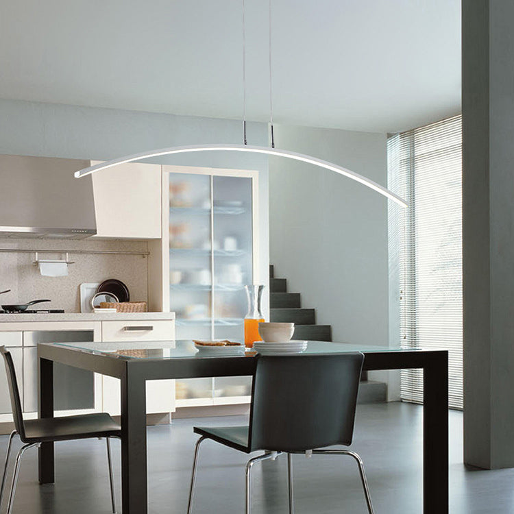 Nordischer minimalistischer Bogen Linear LED Kronleuchter 