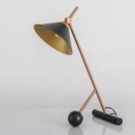 Industrial Metal Horn Shape Shade 1-Light Table Lamp