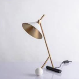 Industrial Metal Horn Shape Shade 1-Light Table Lamp