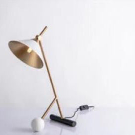 Industrial Metal Horn Shape Shade 1-Light Table Lamp
