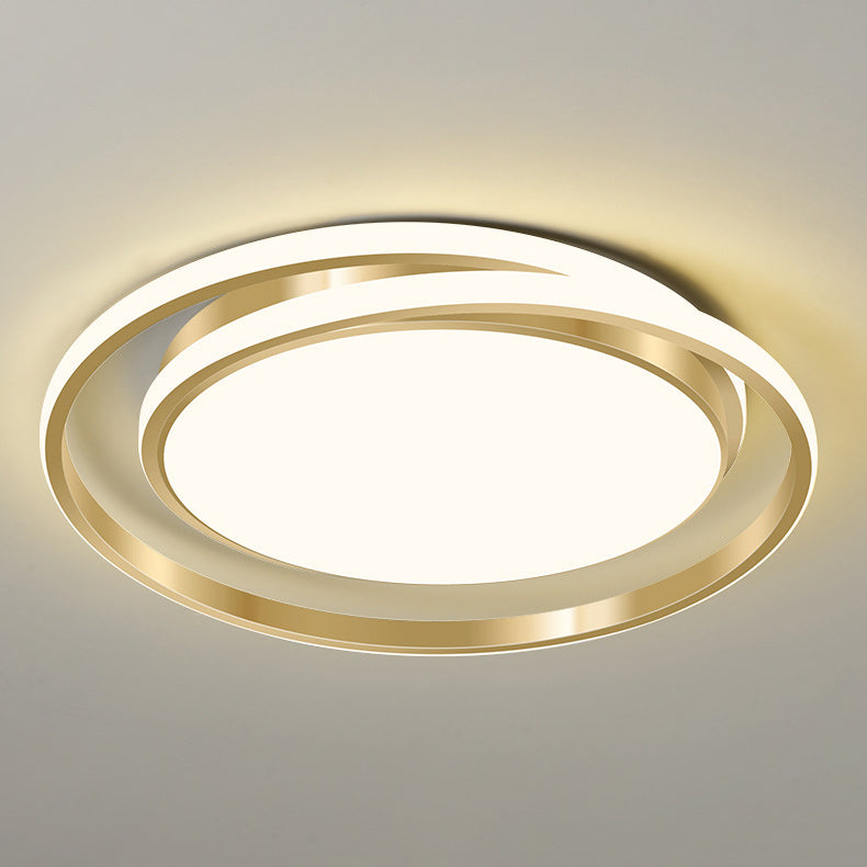 Plafonnier LED à montage encastré, lumière moderne et de luxe, cercle doré 
