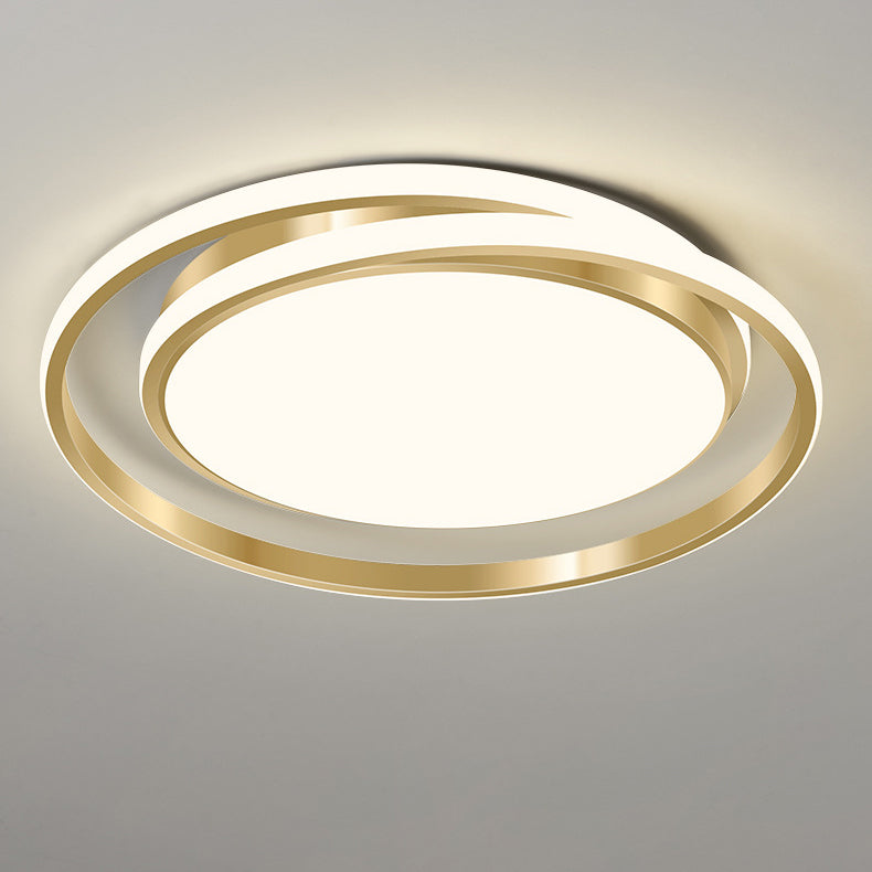 Plafonnier LED à montage encastré, lumière moderne et de luxe, cercle doré 