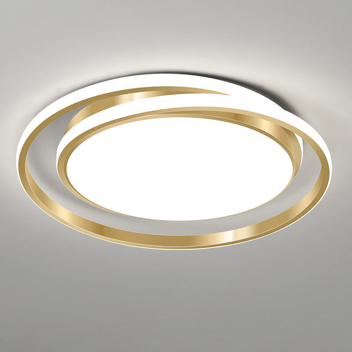 Plafonnier LED à montage encastré, lumière moderne et de luxe, cercle doré 