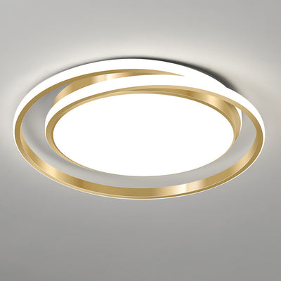 Modern Light Luxury Golden Circle LED Flush Mount Ceiling Light