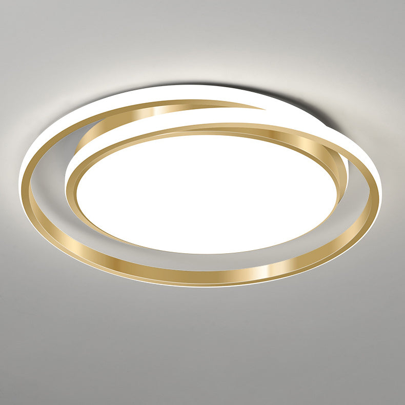 Modern Light Luxury Golden Circle LED Flush Mount Ceiling Light