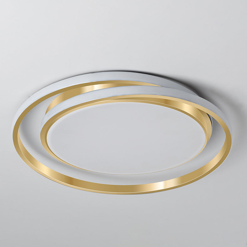 Plafonnier LED à montage encastré, lumière moderne et de luxe, cercle doré 