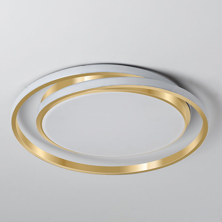 Plafonnier LED à montage encastré, lumière moderne et de luxe, cercle doré 