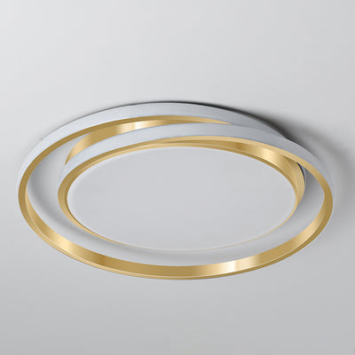 Modern Light Luxury Golden Circle LED Flush Mount Ceiling Light