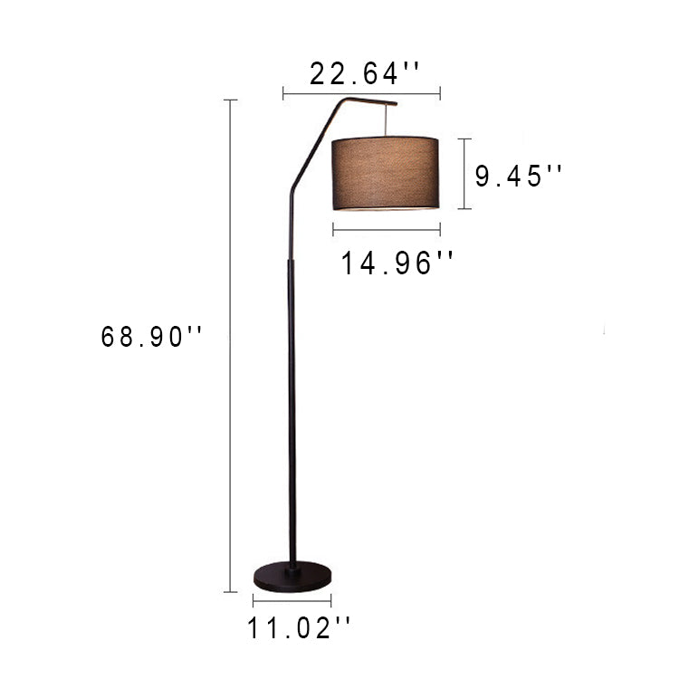 Modern Fabric Fishing Rod Shape 1-Light Standing Floor Lamp