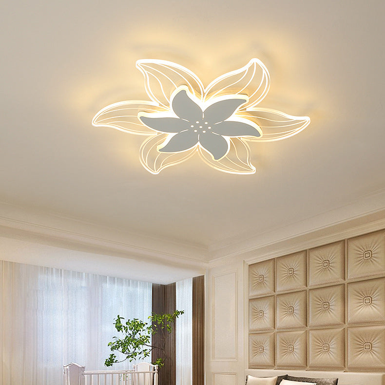 Modern Art Deco Acrylic Double Layer Flower Shade LED Flush Mount Light