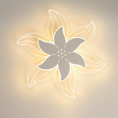 Modern Art Deco Acrylic Double Layer Flower Shade LED Flush Mount Light