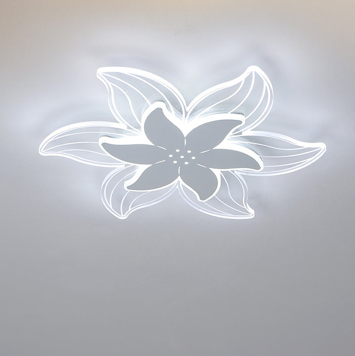 Modern Art Deco Acrylic Double Layer Flower Shade LED Flush Mount Light