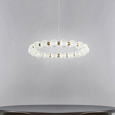 Modern Acrylic String of Pearls Ring LED Chandelier
