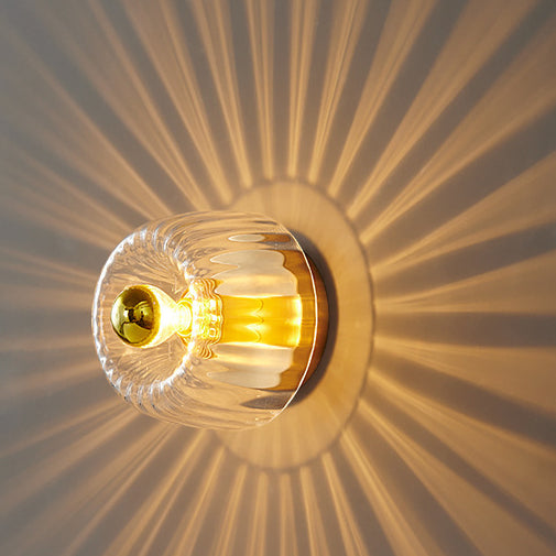 Moderne Glas-Sonnenform, Vollkupfer, 1-Licht-Unterputzleuchte mit doppeltem Verwendungszweck 