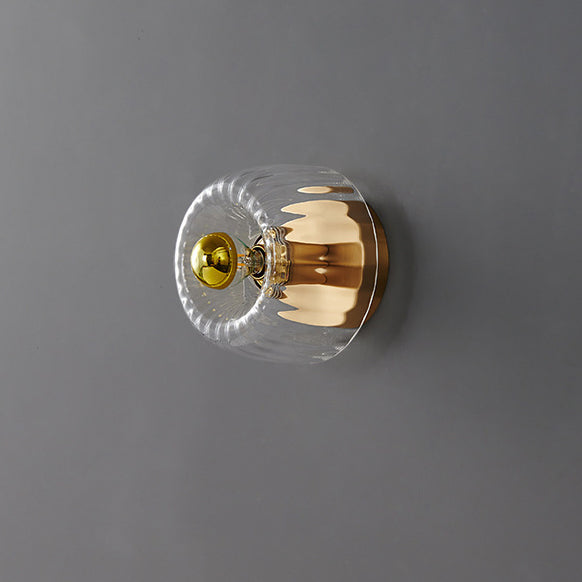 Moderne Glas-Sonnenform, Vollkupfer, 1-Licht-Unterputzleuchte mit doppeltem Verwendungszweck 