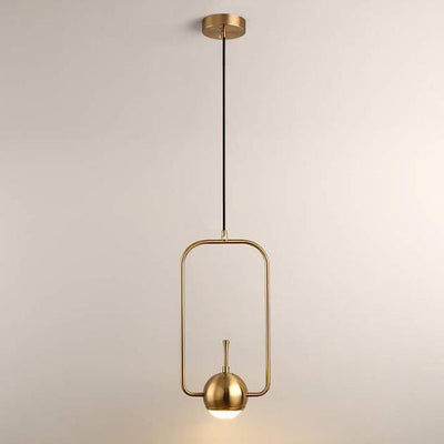 Nordic Creative Golden Iron Ring 1-Light LED Pendant Light