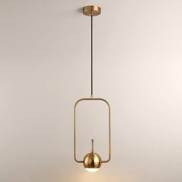 Nordic Creative Golden Iron Ring 1-Light LED Pendant Light