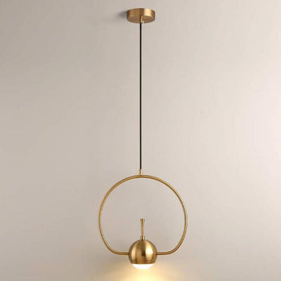 Nordic Creative Golden Iron Ring 1-Light LED Pendant Light