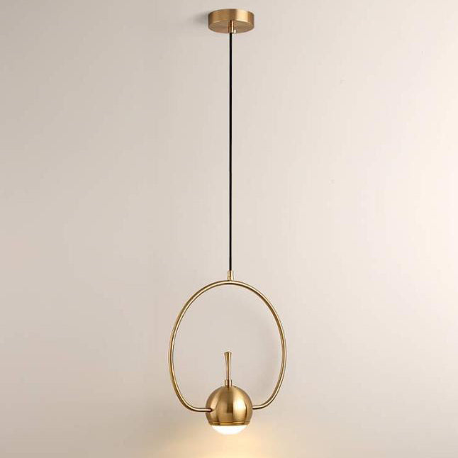 Anillo de hierro dorado creativo nórdico 1-Luz LED colgante 