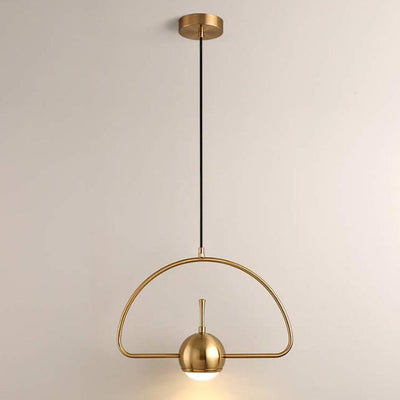 Nordic Creative Golden Iron Ring 1-Light LED Pendant Light