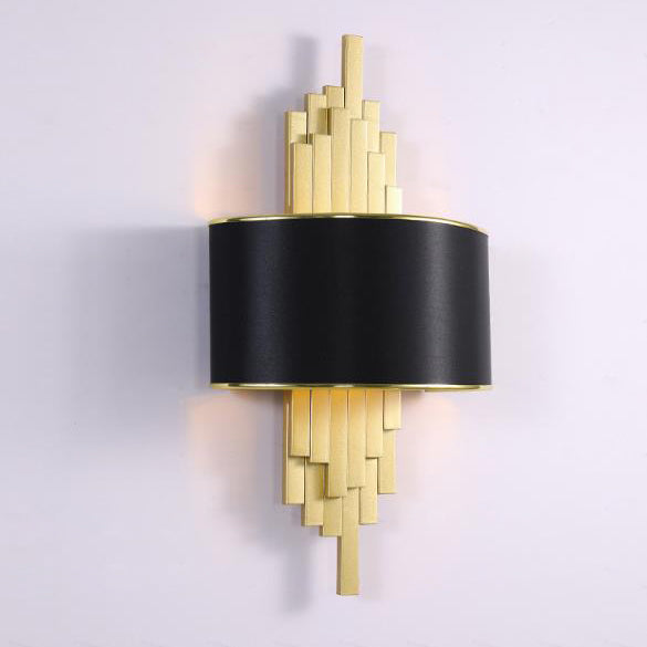 Modern Fabric Hardware Column 2-Light  Wall Sconce Lamp