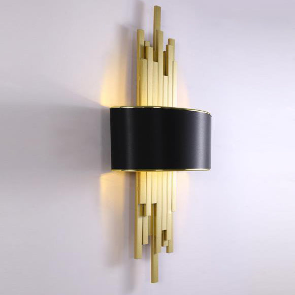 Modern Fabric Hardware Column 2-Light  Wall Sconce Lamp