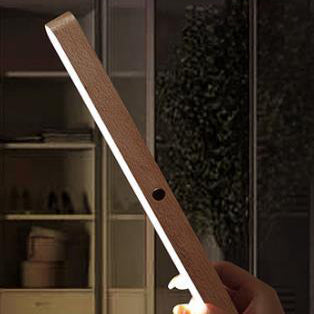 Modern Simplicity Wooden Long Bar Touch LED Mirror Front Light USB Wall Sconce Lamp