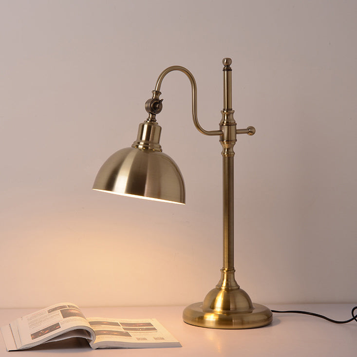Industrielle Retro Gold Eisen Langarm 1-Licht LED Tischlampe 