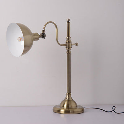 Industrial Retro Gold Iron Long Arm 1-Light LED Table Lamp