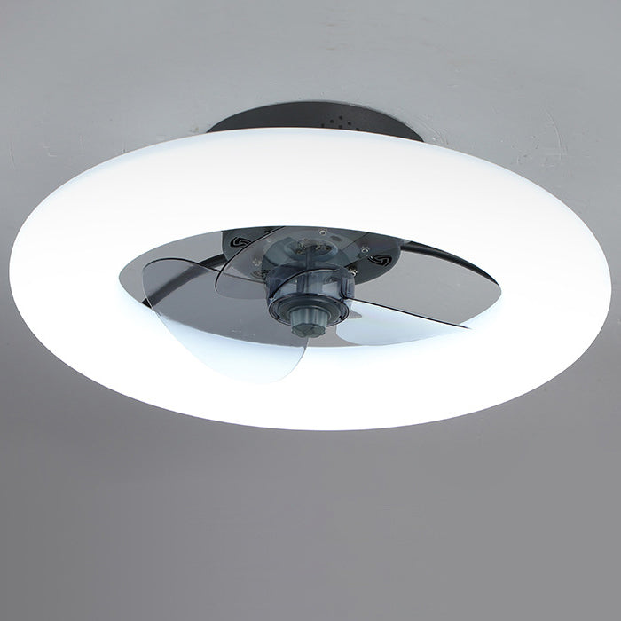 Modern Creative Circle LED Semi-Flush Mount Ceiling Fan Light