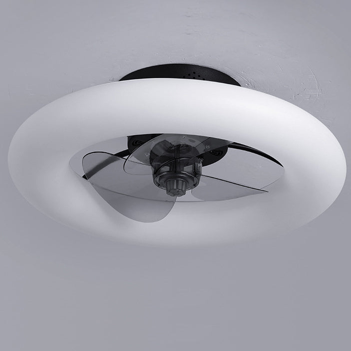 Modern Creative Circle LED Semi-Flush Mount Ceiling Fan Light
