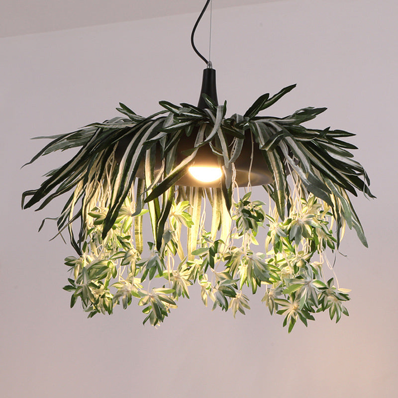 Contemporary Retro Iron Simulation Plant 1-Light Decorative Pendant Light