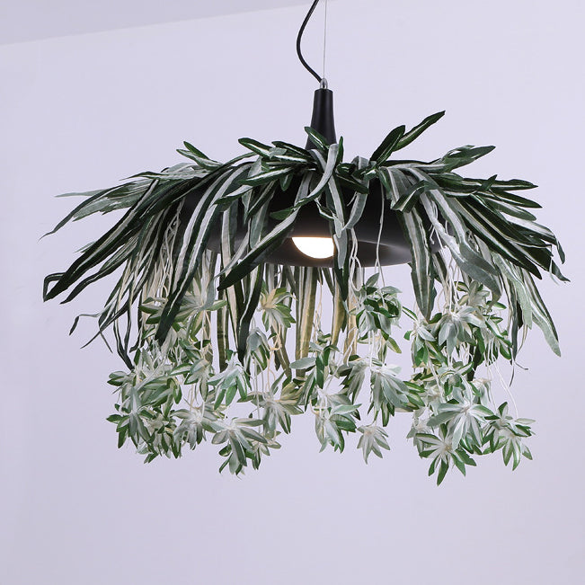 Contemporary Retro Iron Simulation Plant 1-Light Decorative Pendant Light