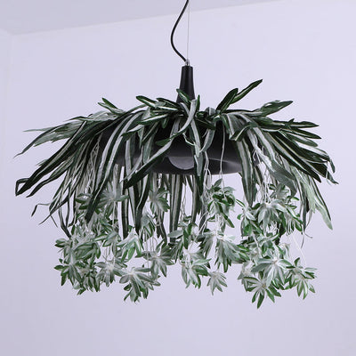 Contemporary Retro Iron Simulation Plant 1-Light Decorative Pendant Light