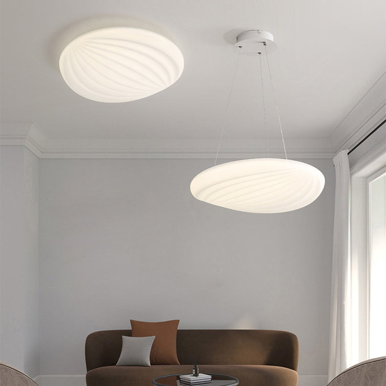 Modern PC Shell Shape LED Creative Flush Mount Light