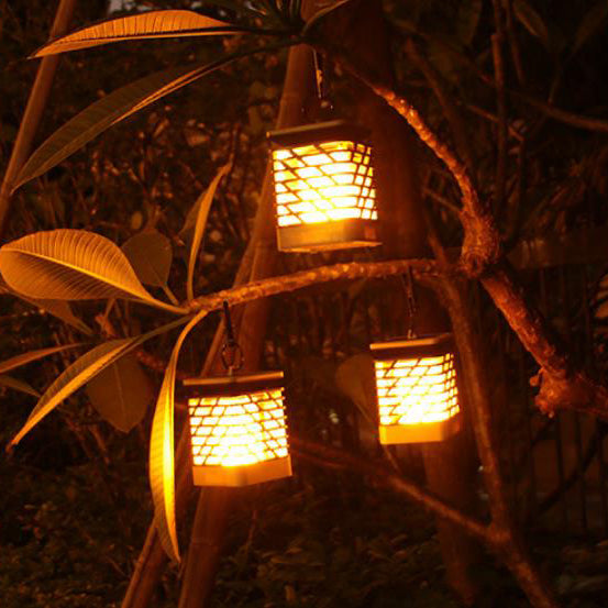 Lumière de torche solaire à flamme carrée LED pour jardin et pelouse décorative suspendue 