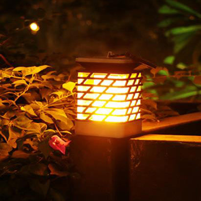 Solar Flame Torch Light Square LED Garden Lawn Decorative Hanging Light