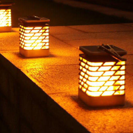 Luz Decorativa Colgante de Jardín y Césped con LED Cuadrado de Antorcha Solar 
