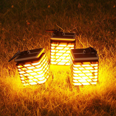Lumière de torche solaire à flamme carrée LED pour jardin et pelouse décorative suspendue 