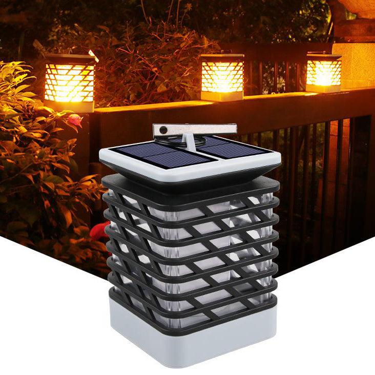 Solar Flame Torch Light Square LED Garden Lawn Decorative Hanging Light